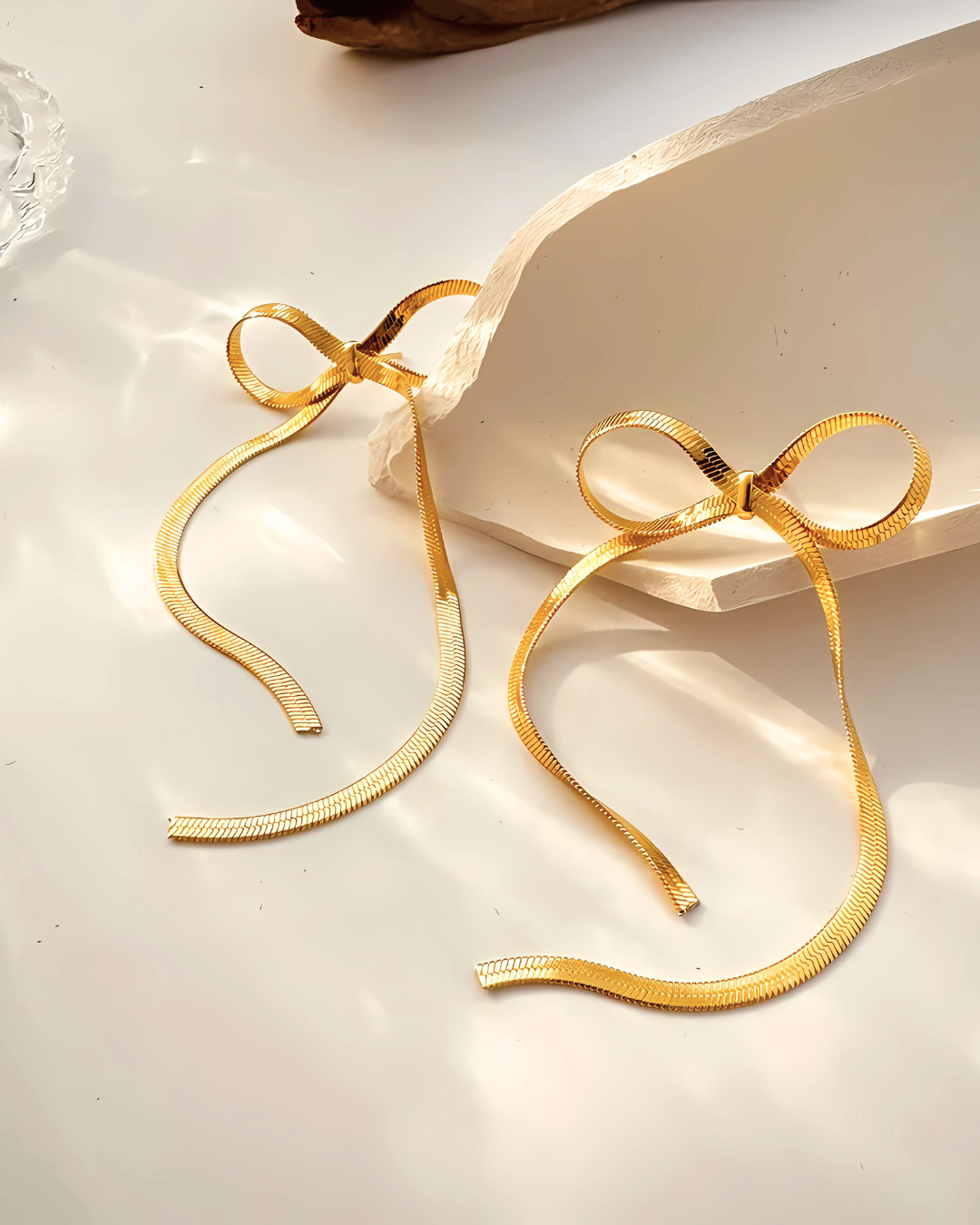 Long bow earring