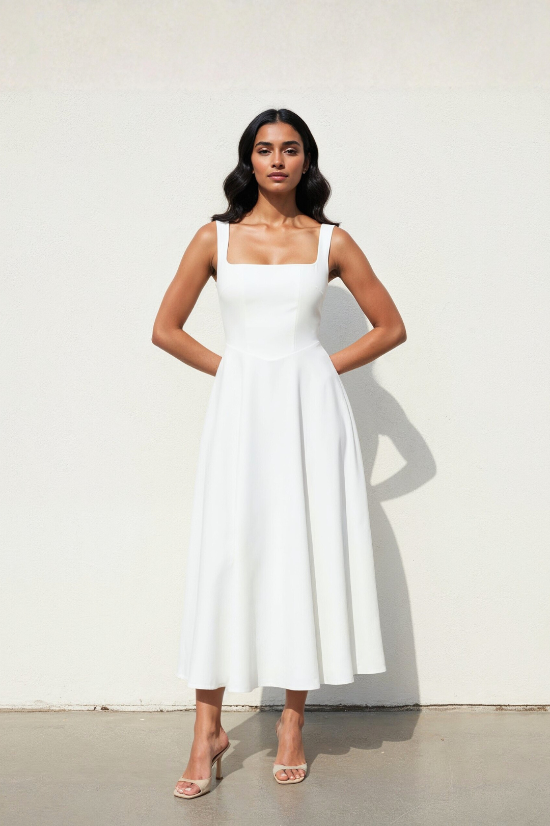 white midi fall dress Nola Midi Dress