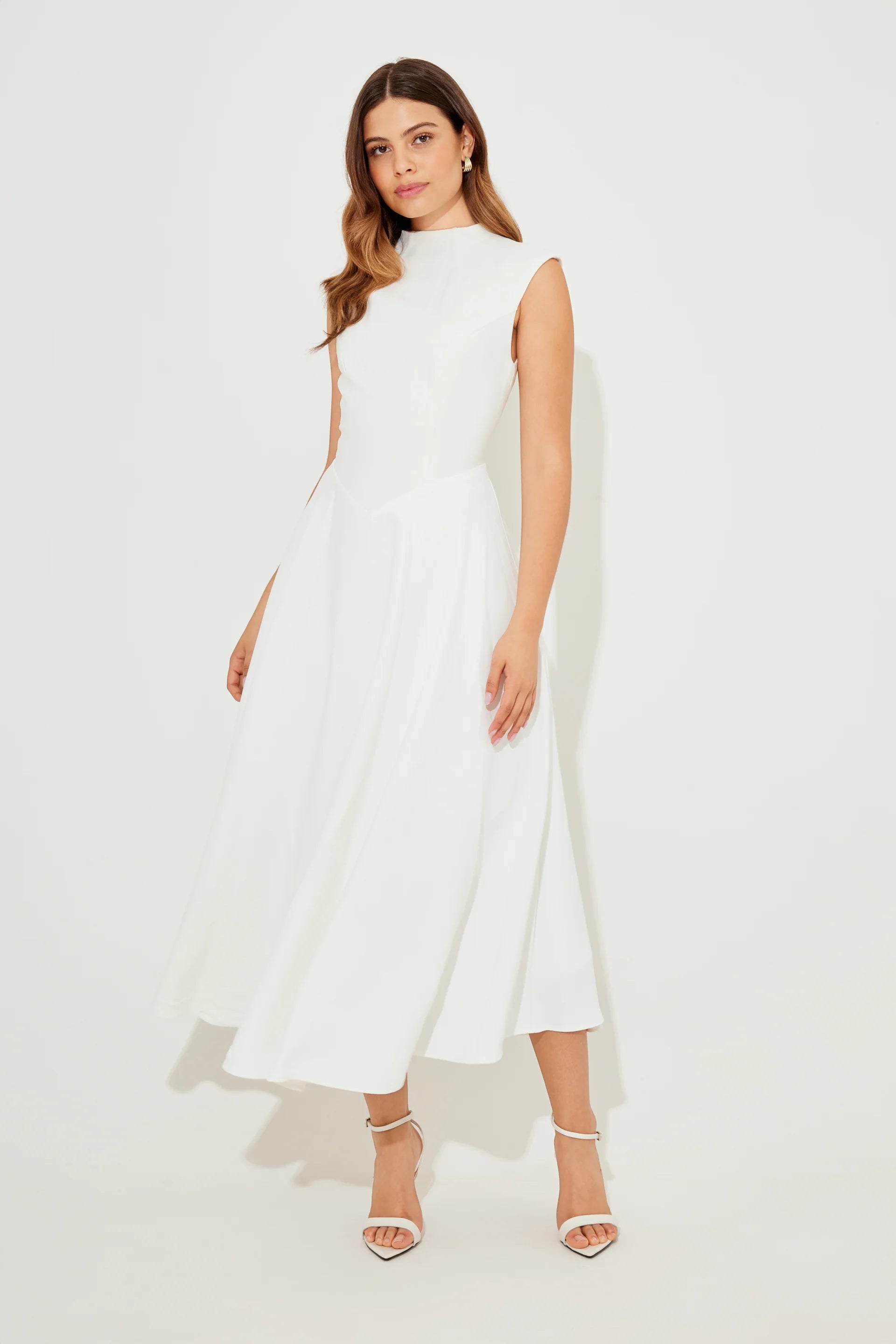 The July Muse Sleeveless High Waist Midi Dress