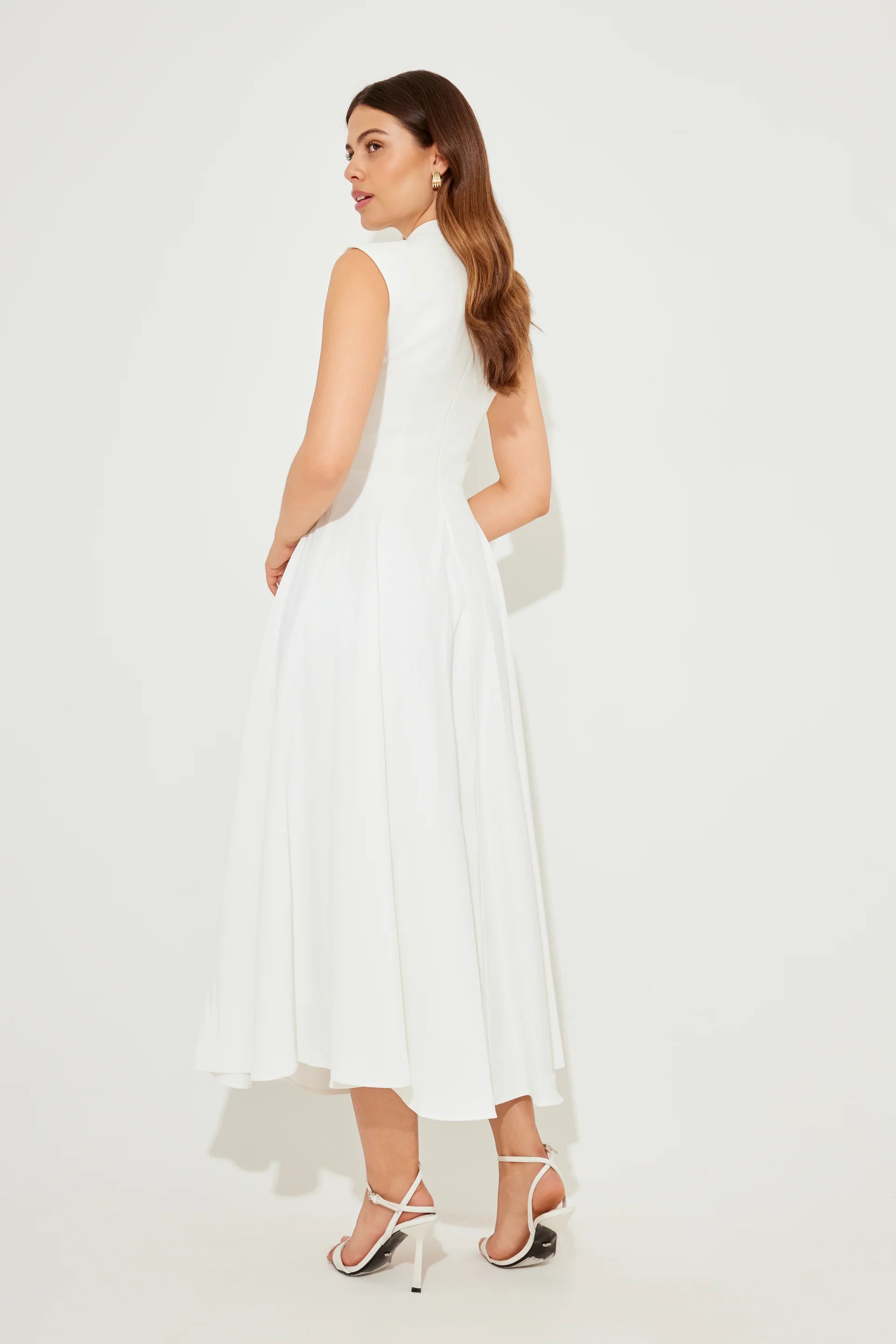 The July Muse Sleeveless High Waist Midi Dress