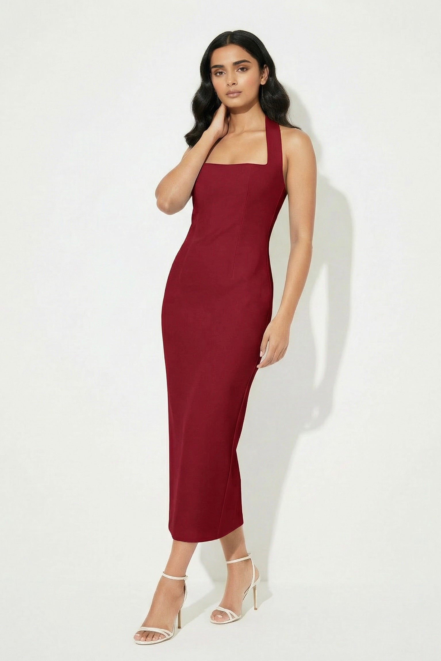 midi cherry red dress Riviera Midi