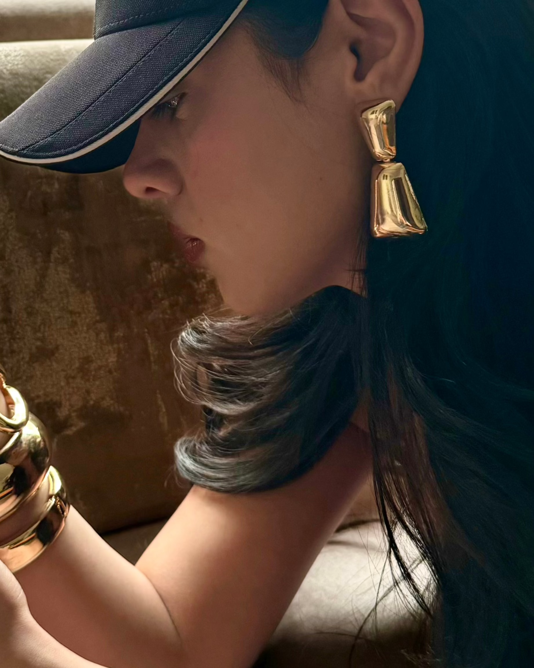 Gilded Drop Earring