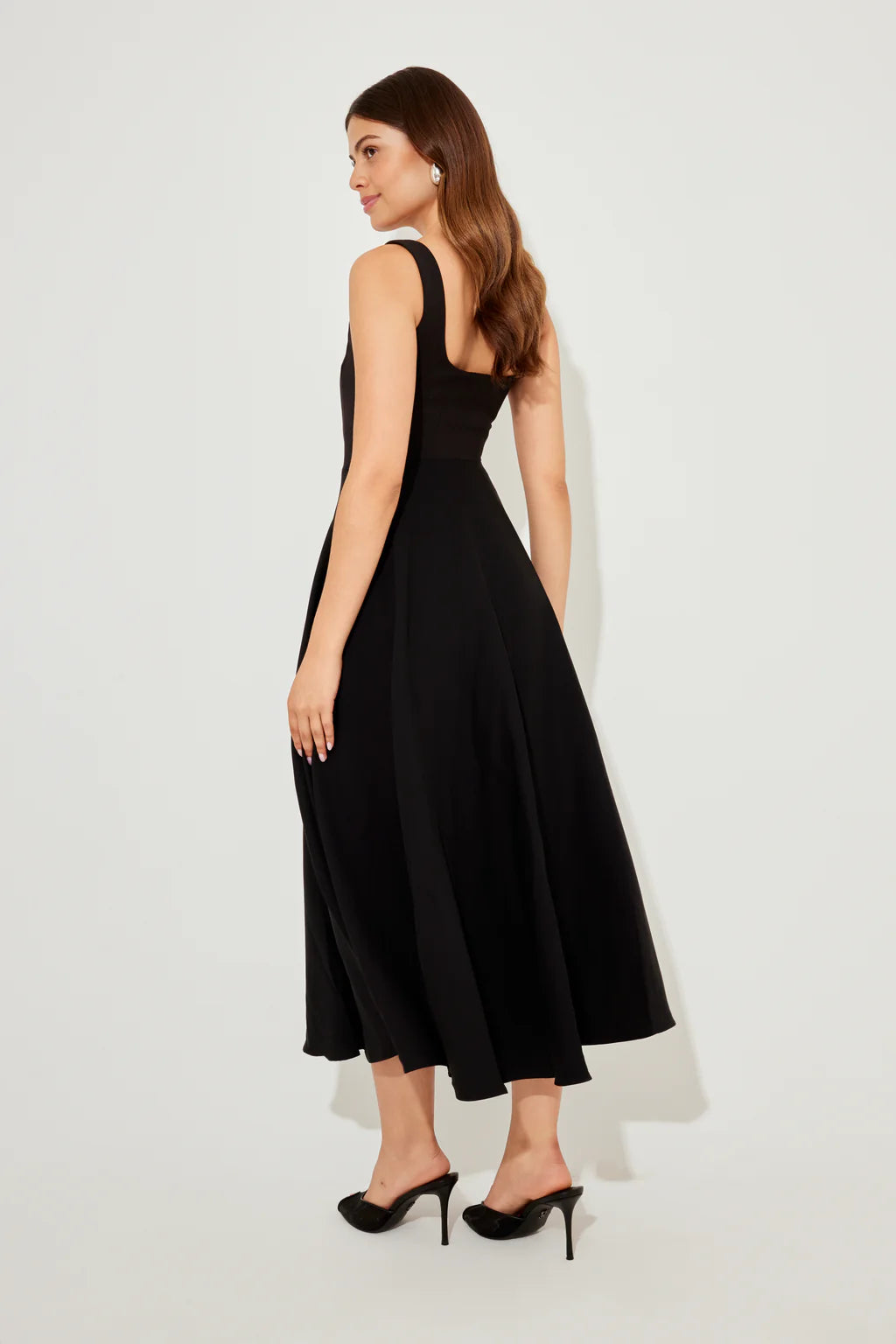 The July Muse High Waist Square Neck Midi Dress