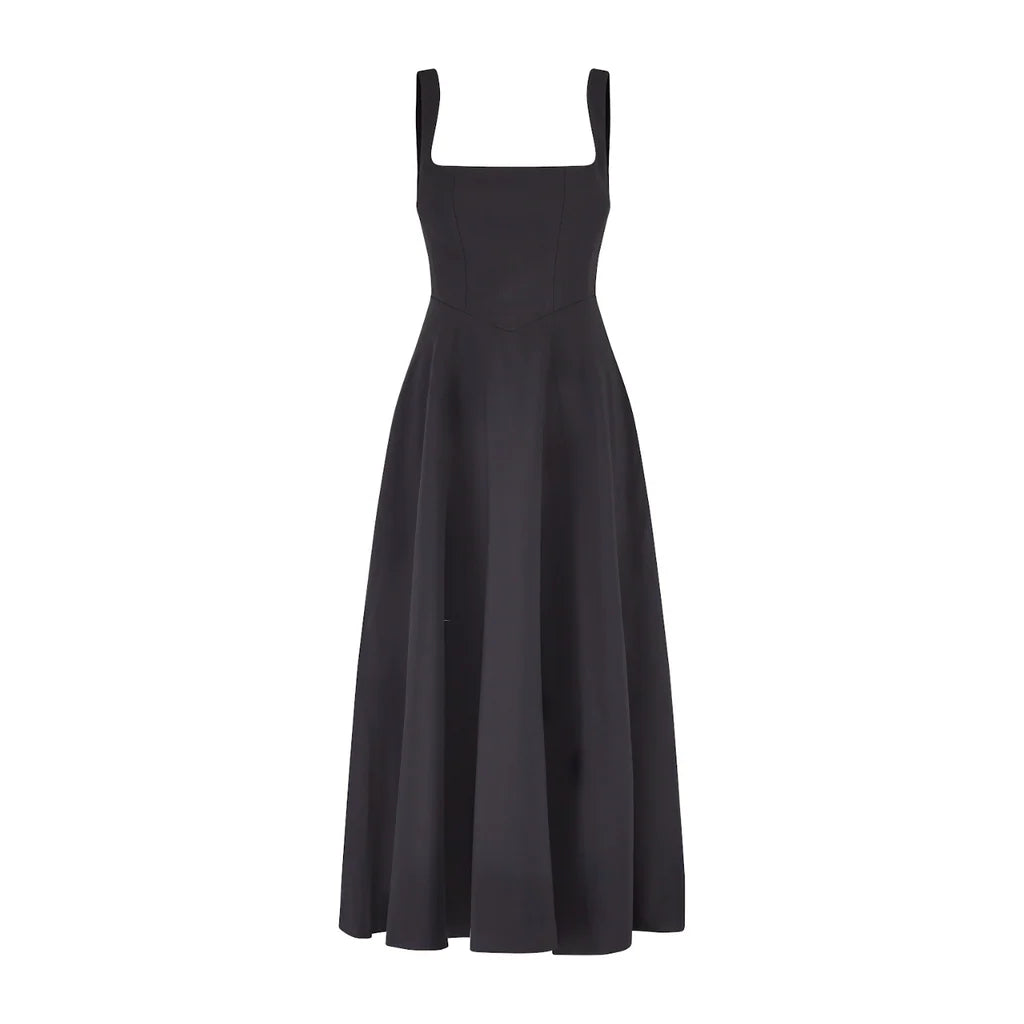 The July Muse High Waist Square Neck Midi Dress