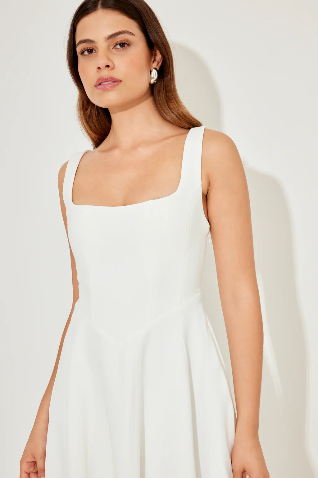 The July Muse High Waist Square Neck Midi Dress