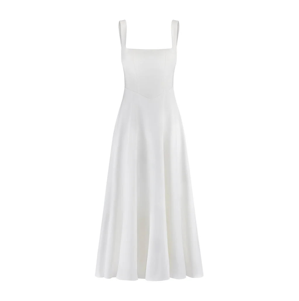 The July Muse High Waist Square Neck Midi Dress