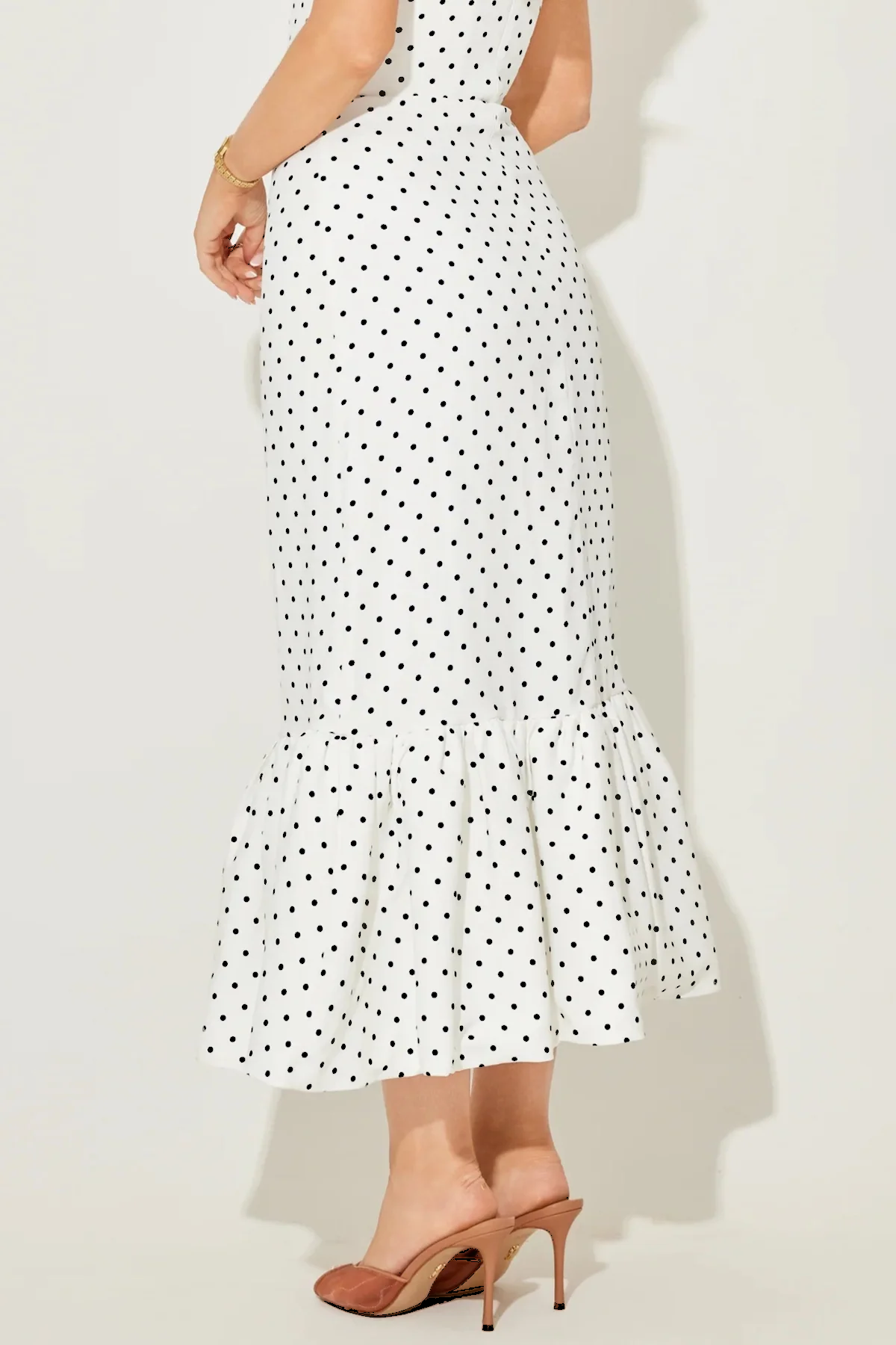 The July Muse Strapless Peplum Hem Midi Dress