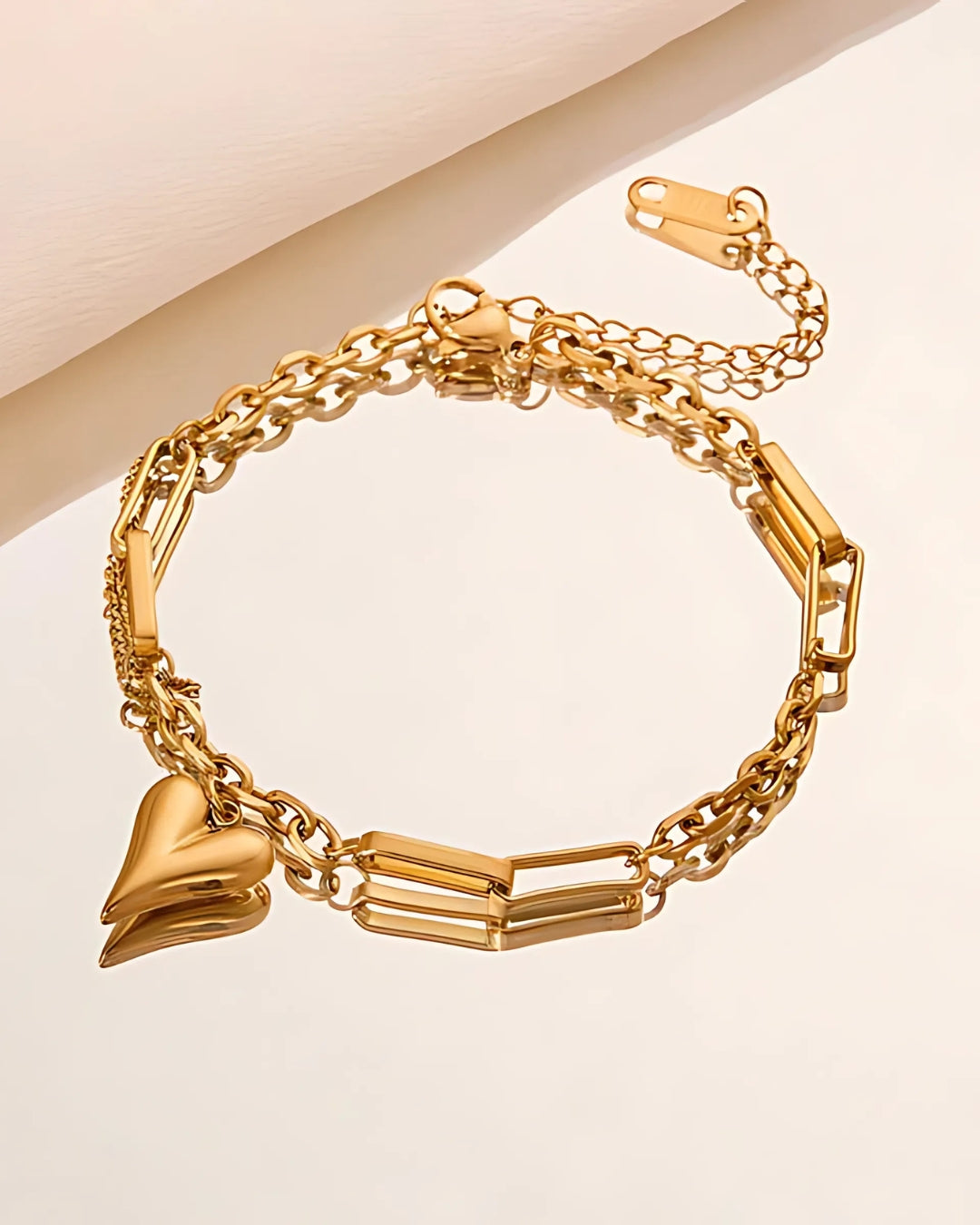 gold heart bracelet