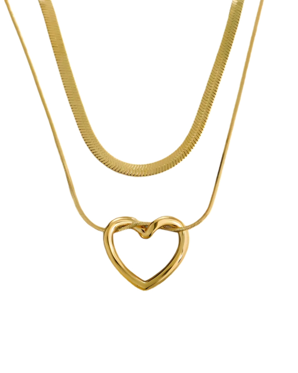 hollow heart chain necklace