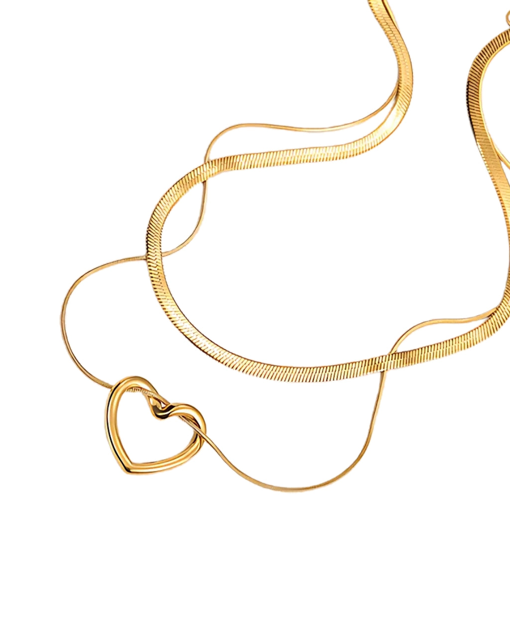 hollow heart chain necklace