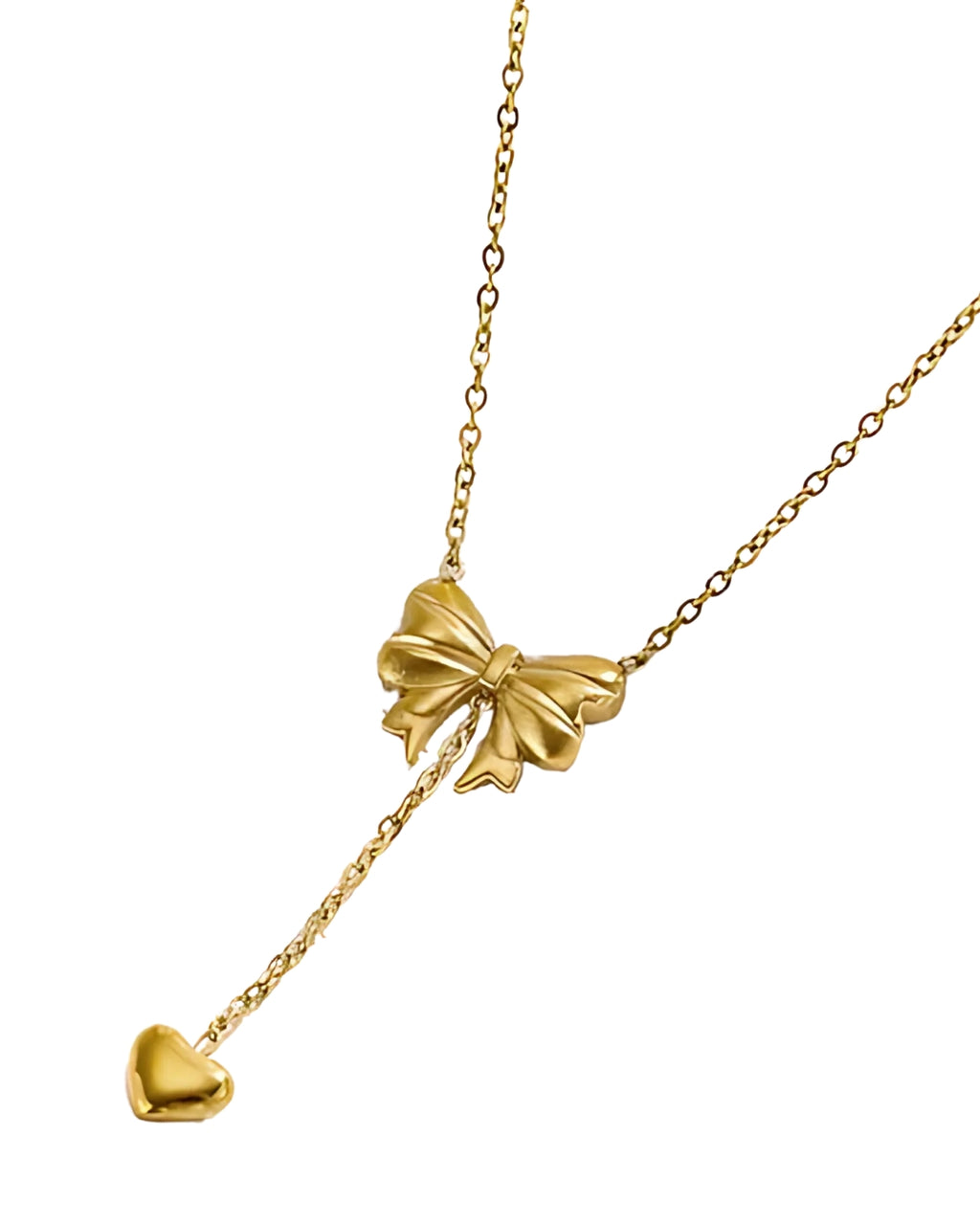bow heart necklace