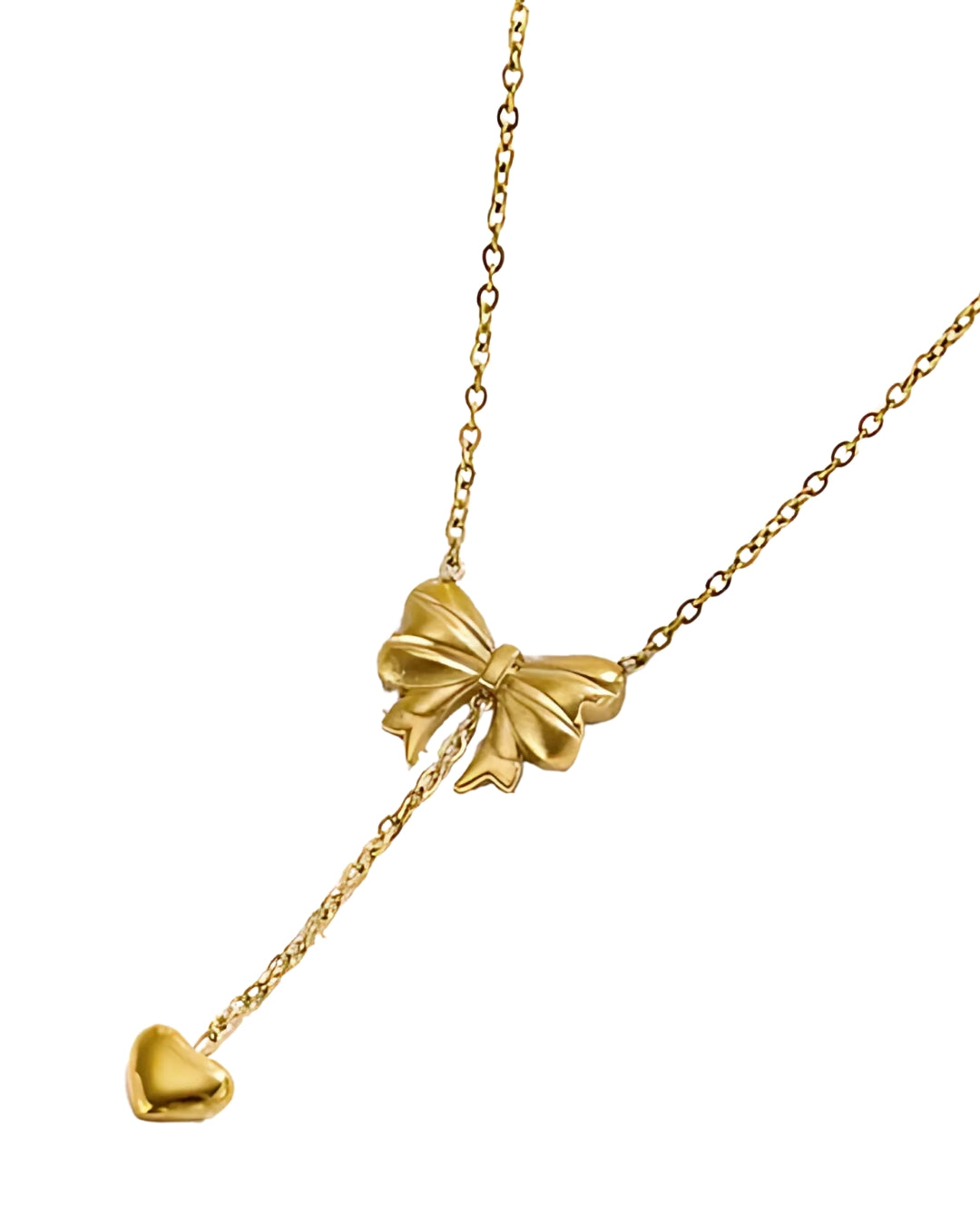 bow heart necklace