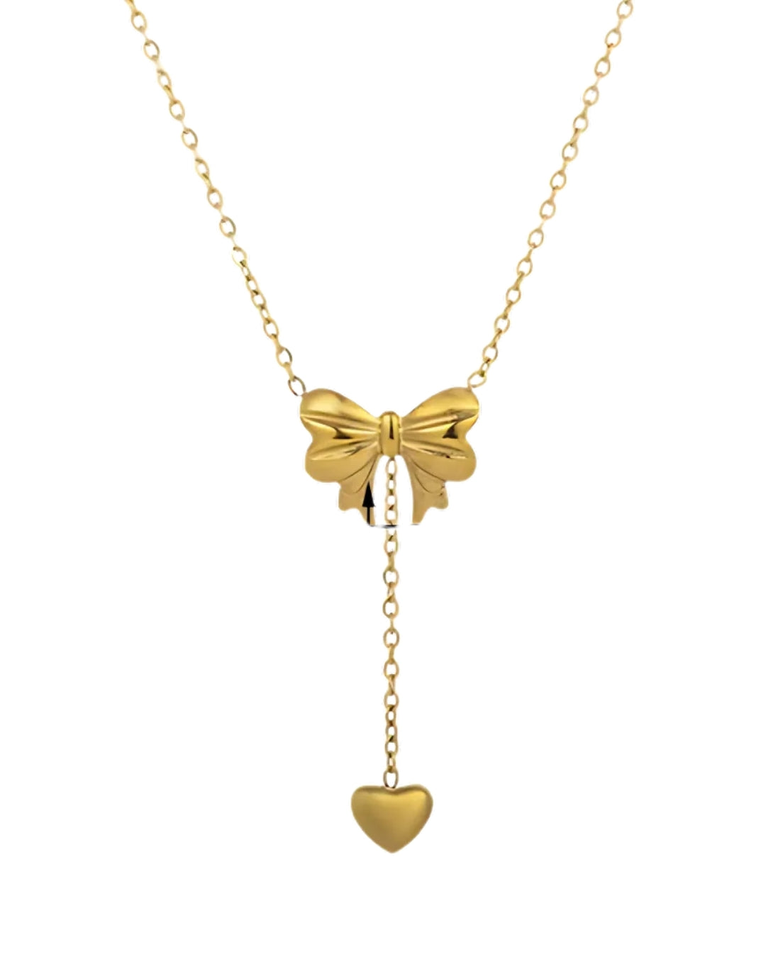 bow heart necklace
