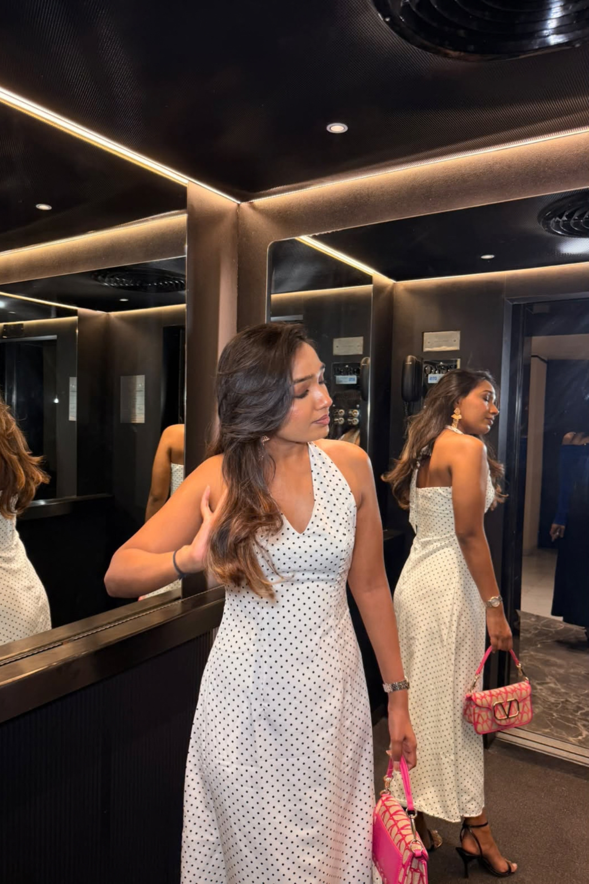 Palma Dress | White Polka Dot