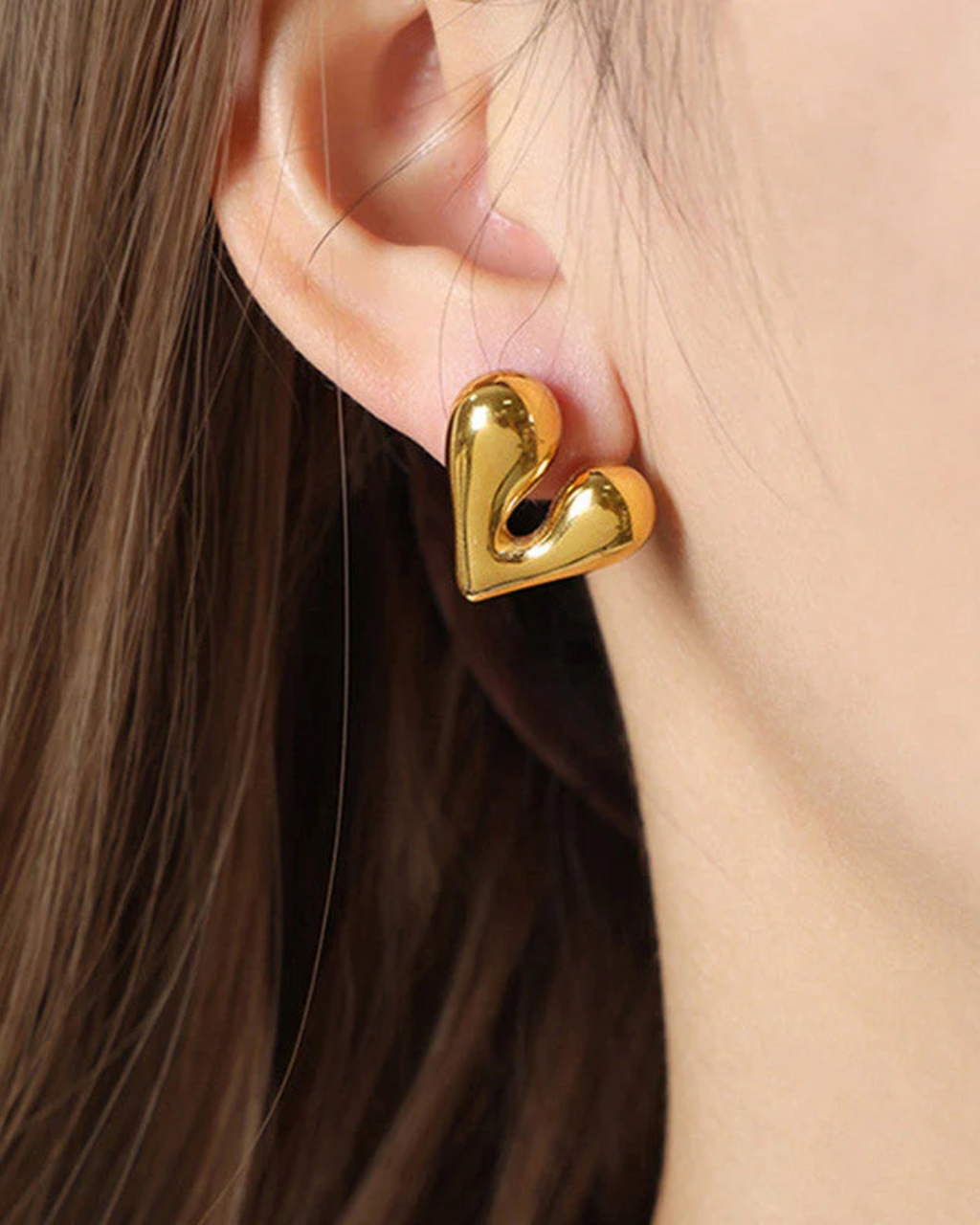 Heart space earring