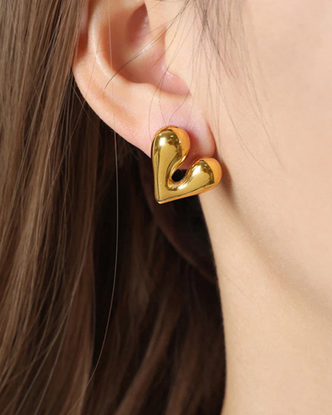 Heart space earring