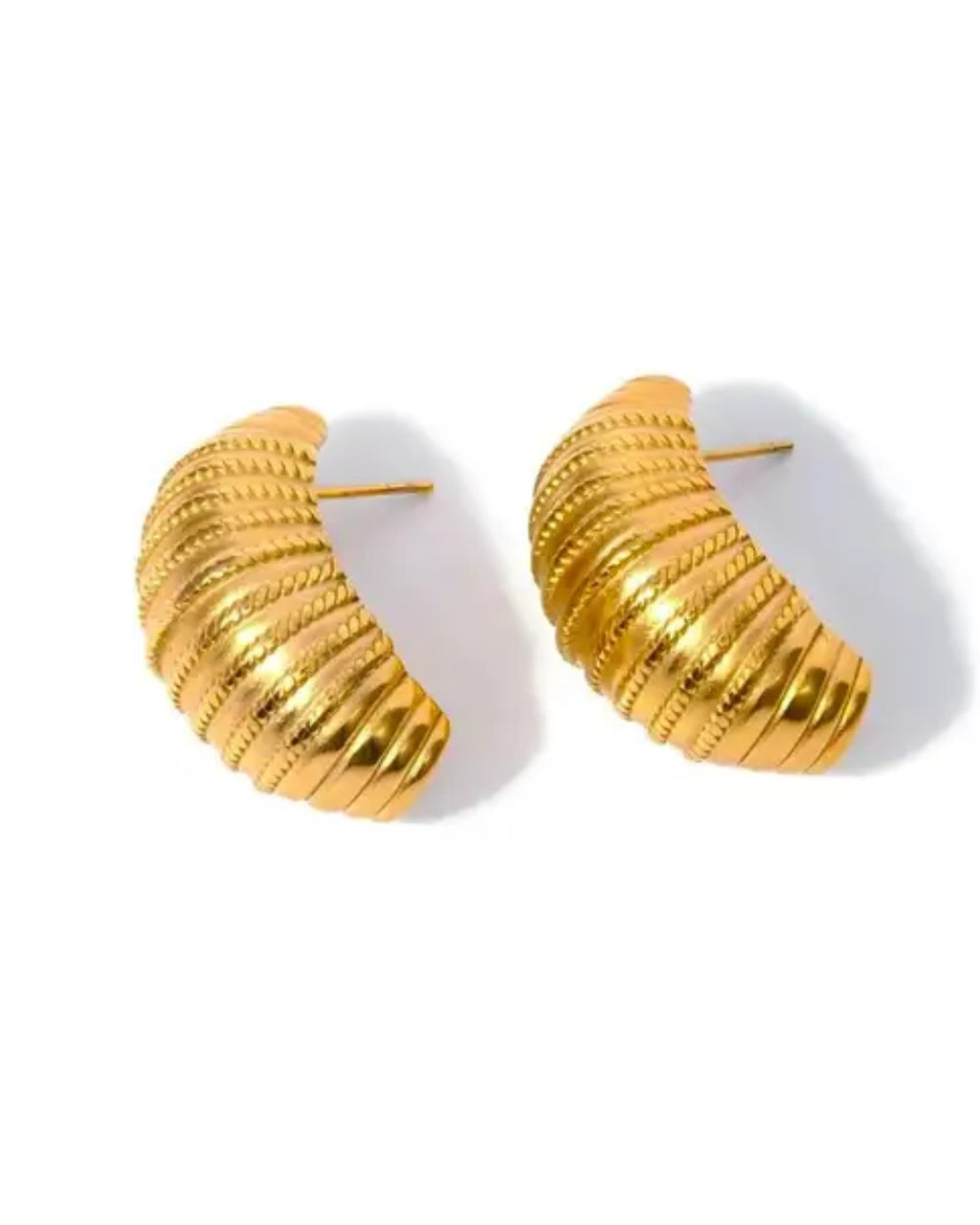 Gold Croissant Earring