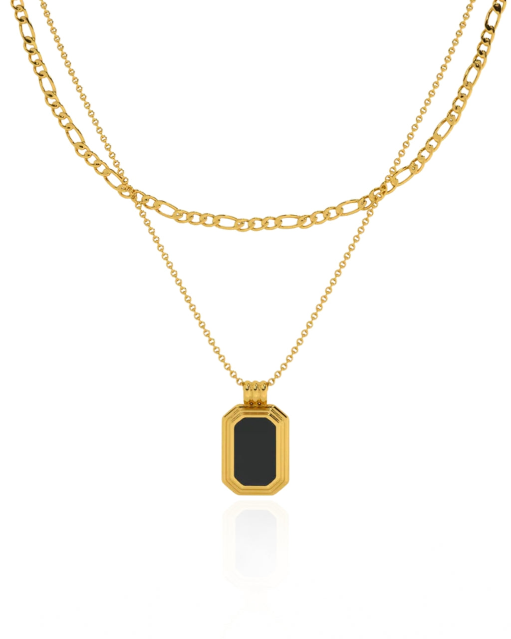 Black Onyx Two Layer Necklace