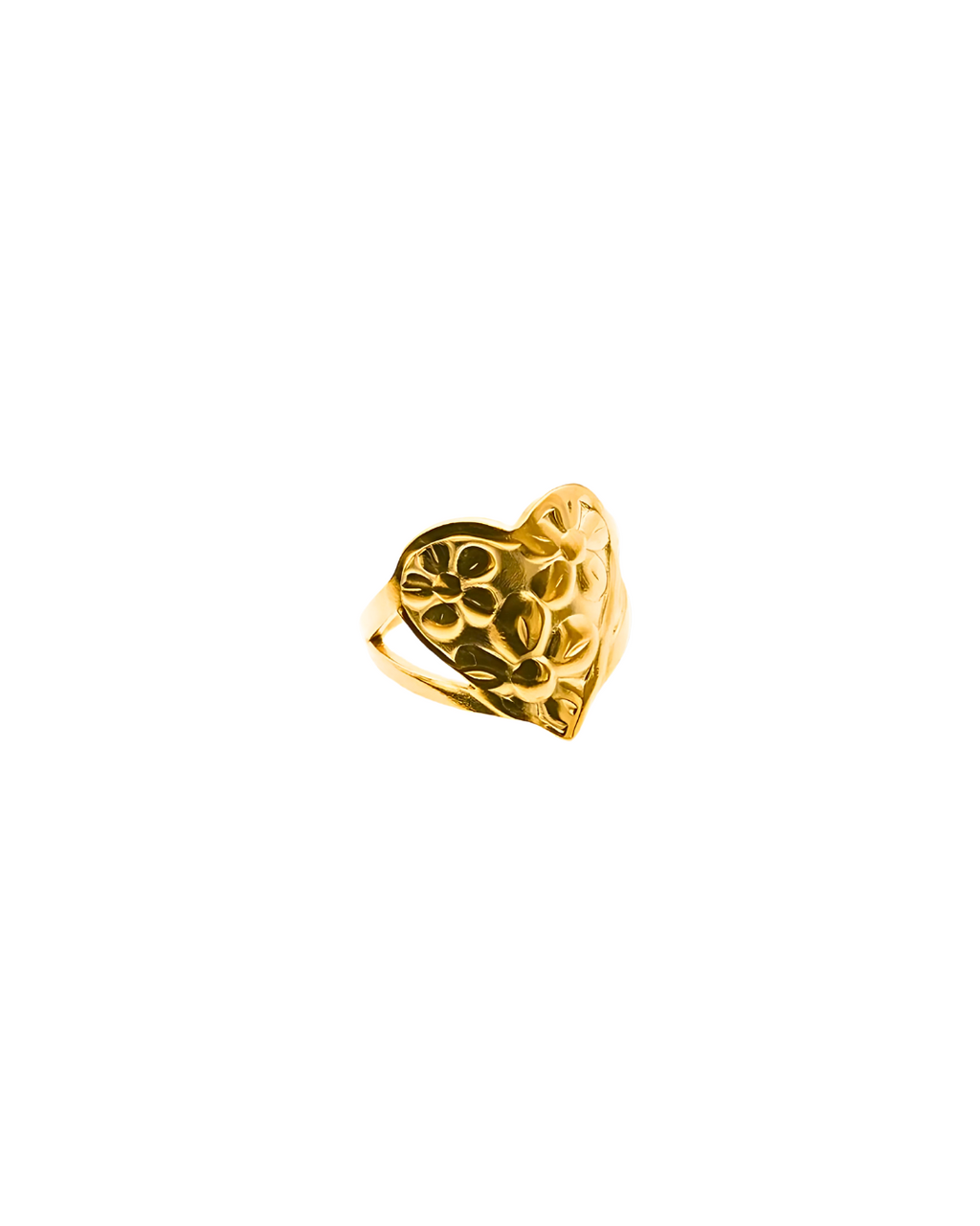 Flower heart ring