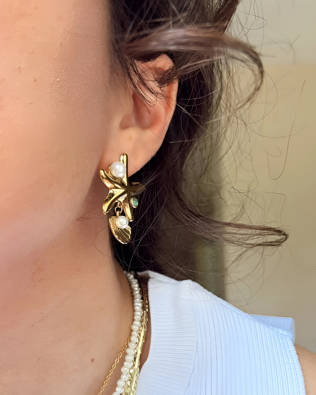 Shell star earring