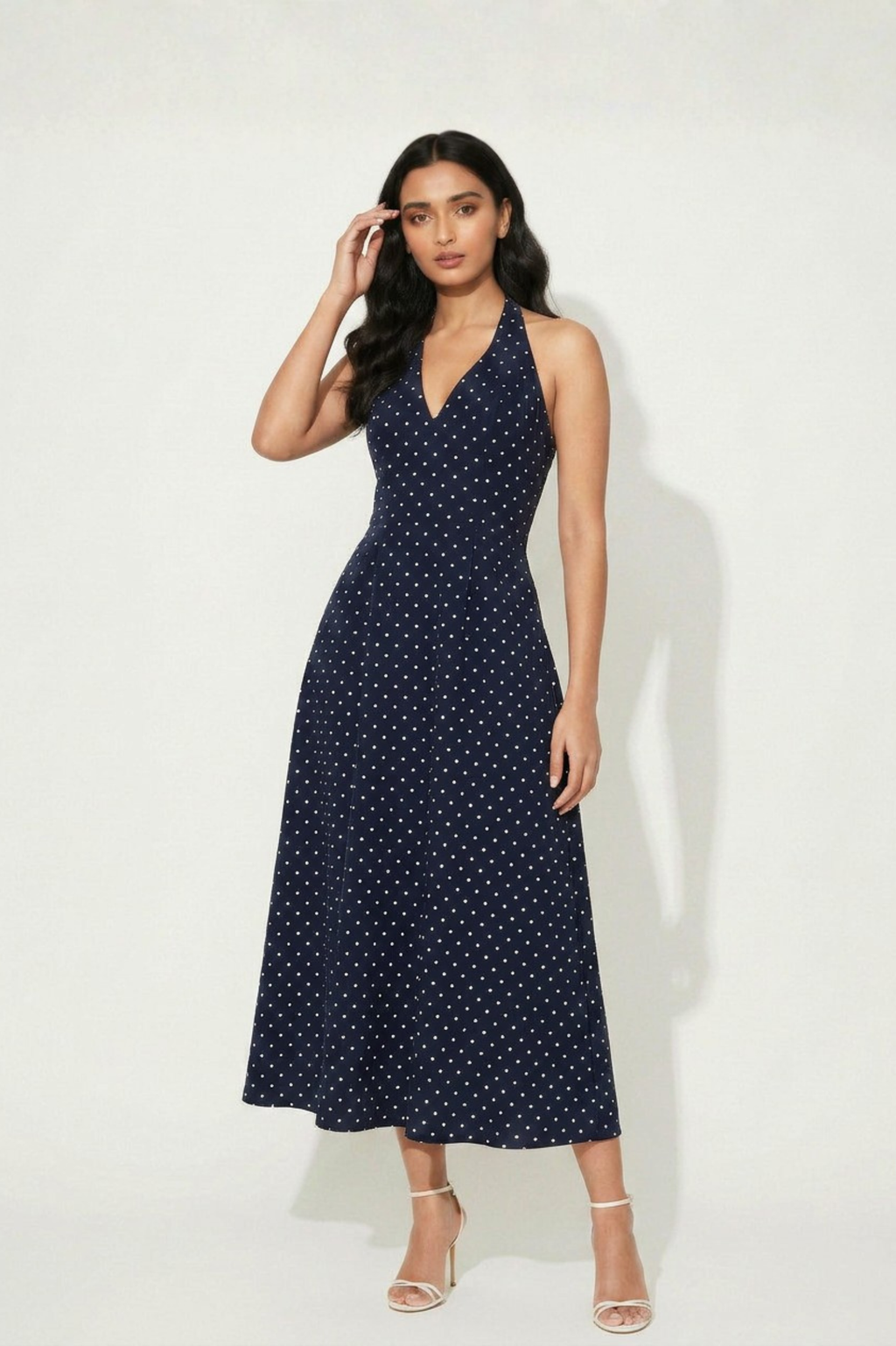 Palma Dress | Navy Polka