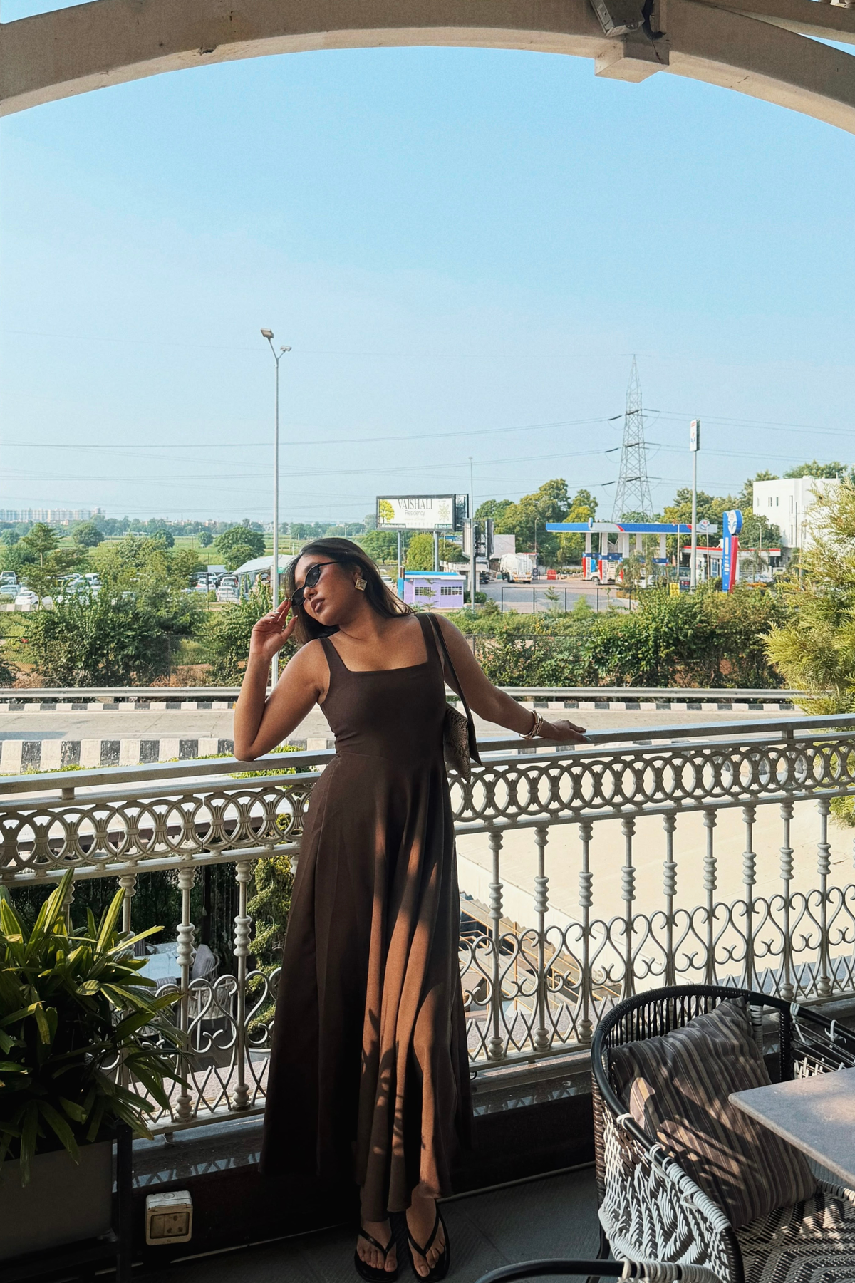 Nola Midi Dress | Chocolate