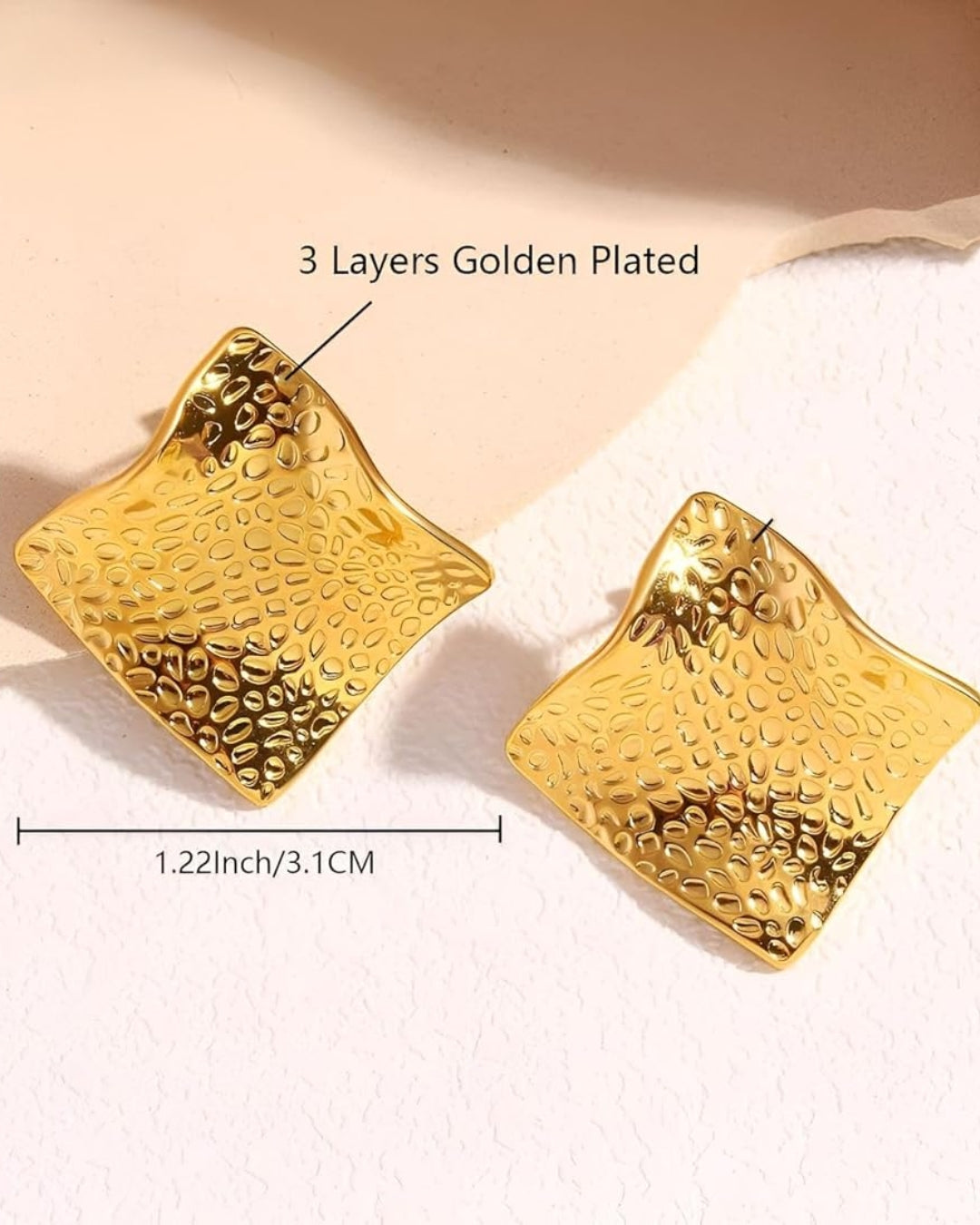 Square Textured Earring