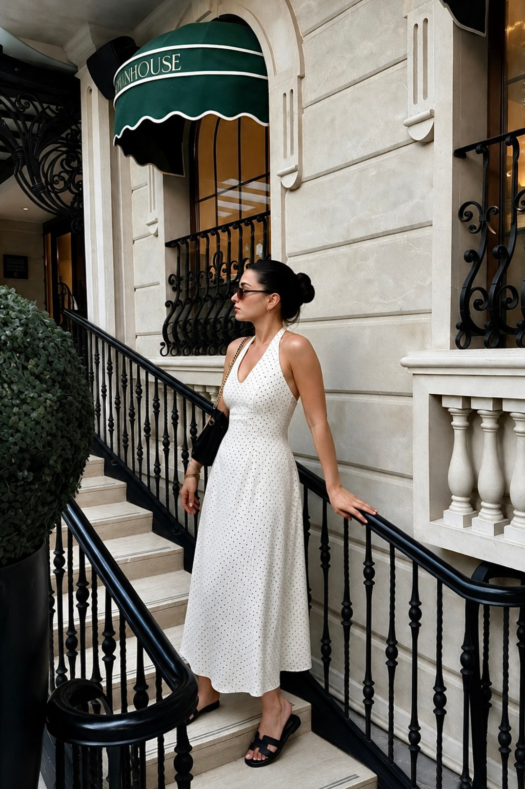 Palma Dress | White Polka Dot