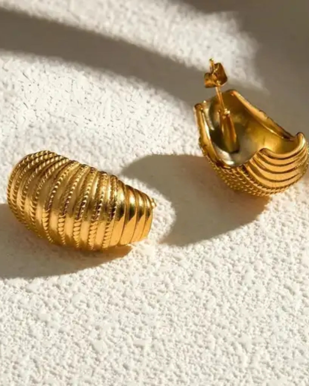 Gold Croissant Earring