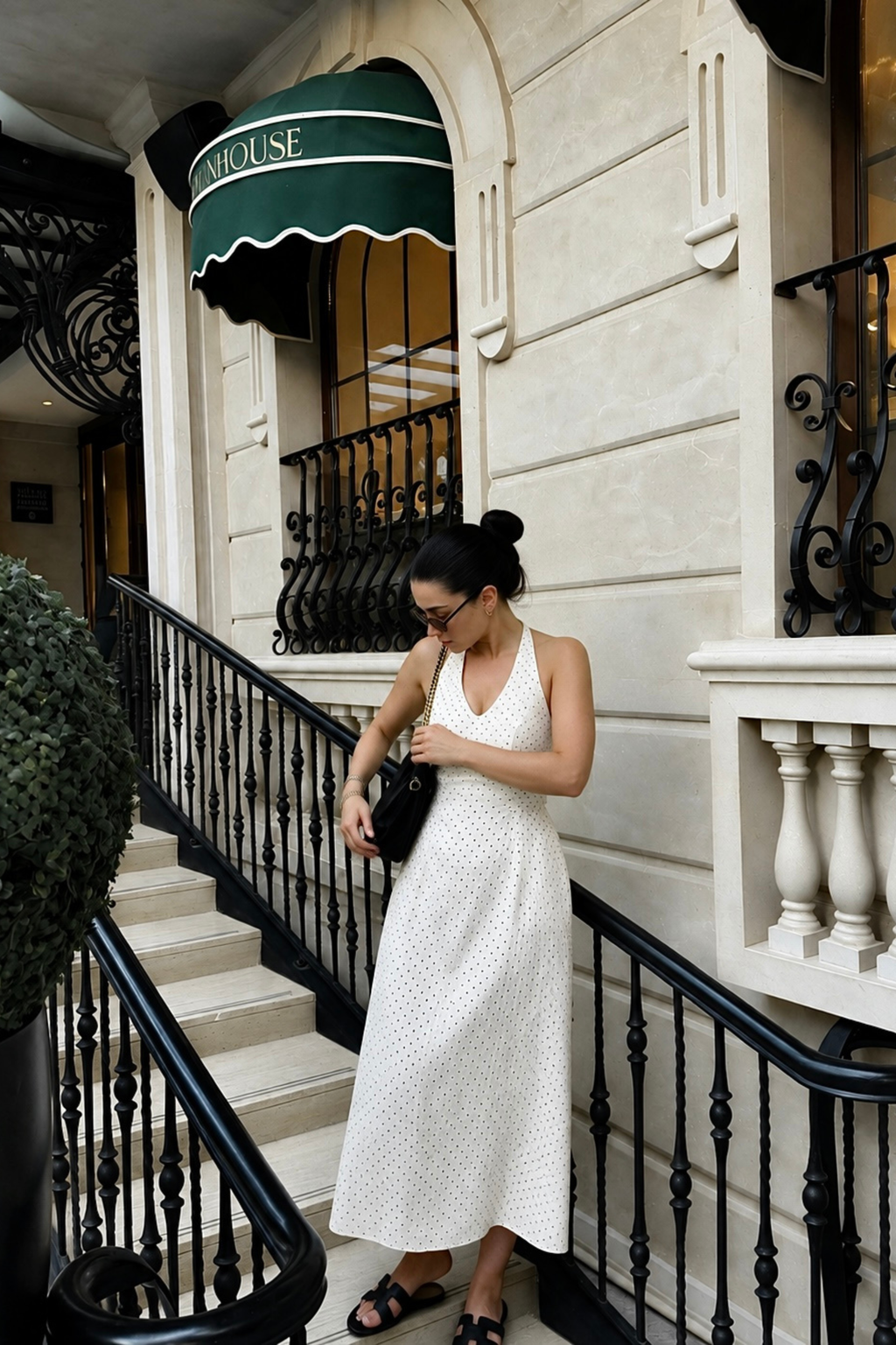 Palma Dress | White Polka Dot