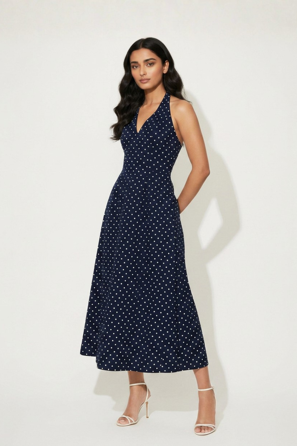 Palma Dress | Navy Polka