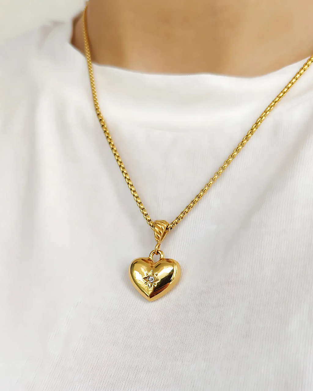 Heart Star Zircon Necklace