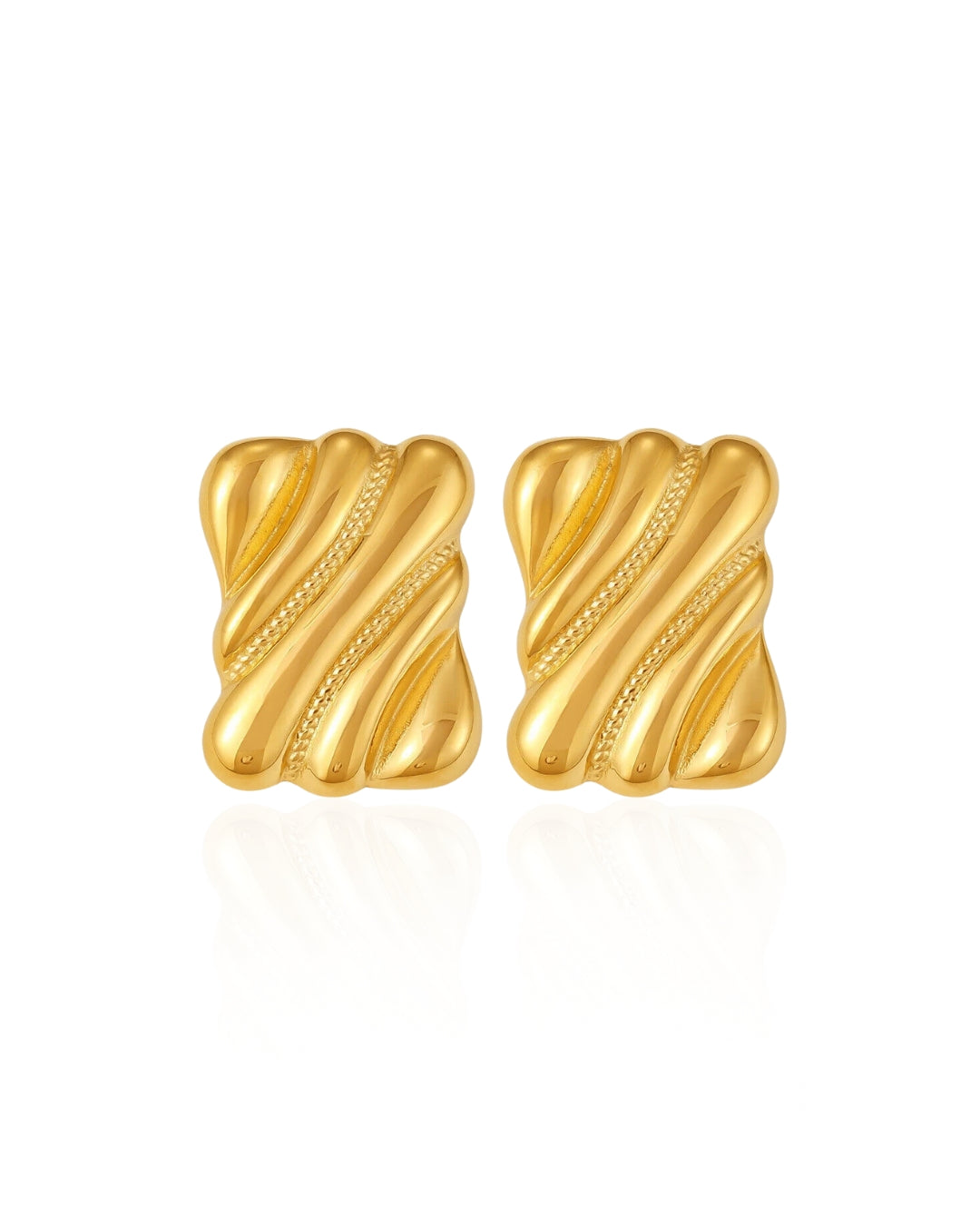 Rectangle gold Earing