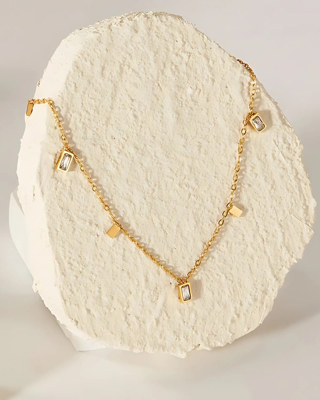 gold zircon necklace