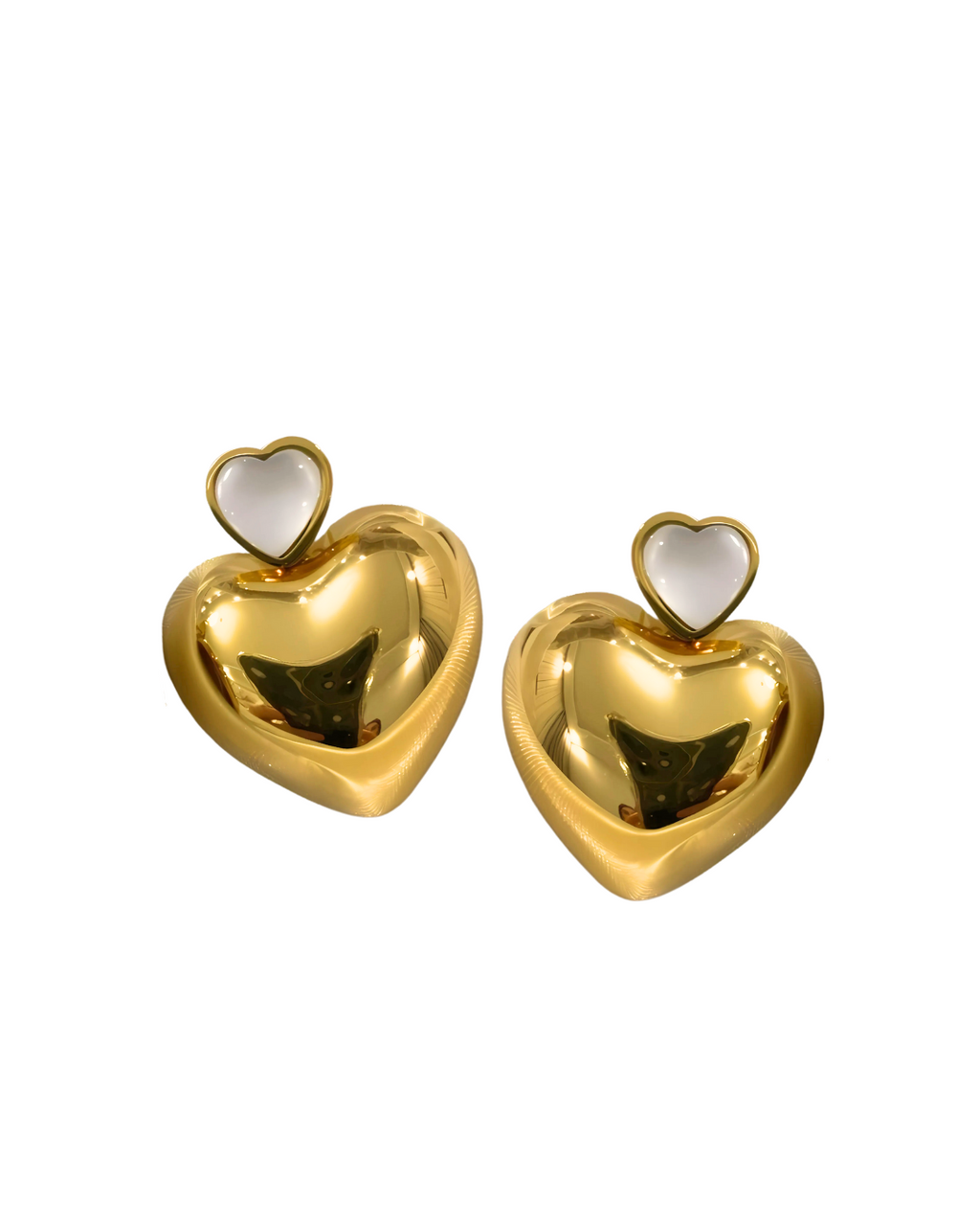 Double heart earrings