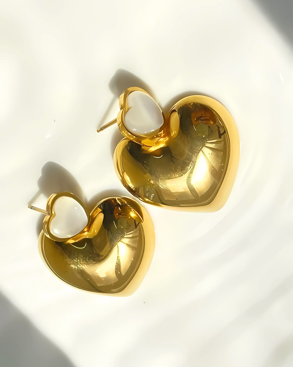 Double heart earrings