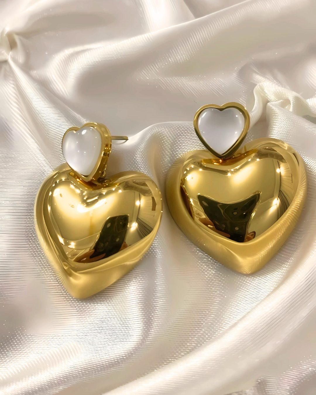 Double heart earrings