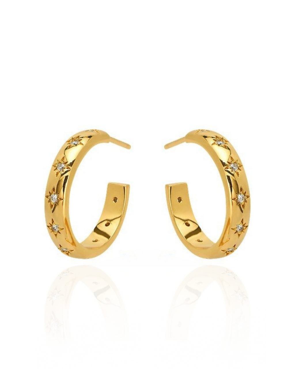 Gold star hoop earring
