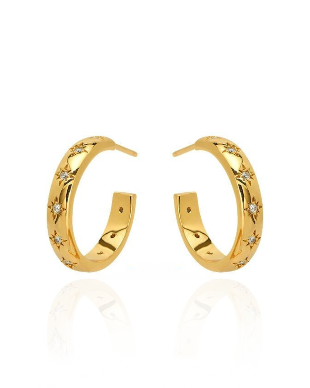 Gold star hoop earring