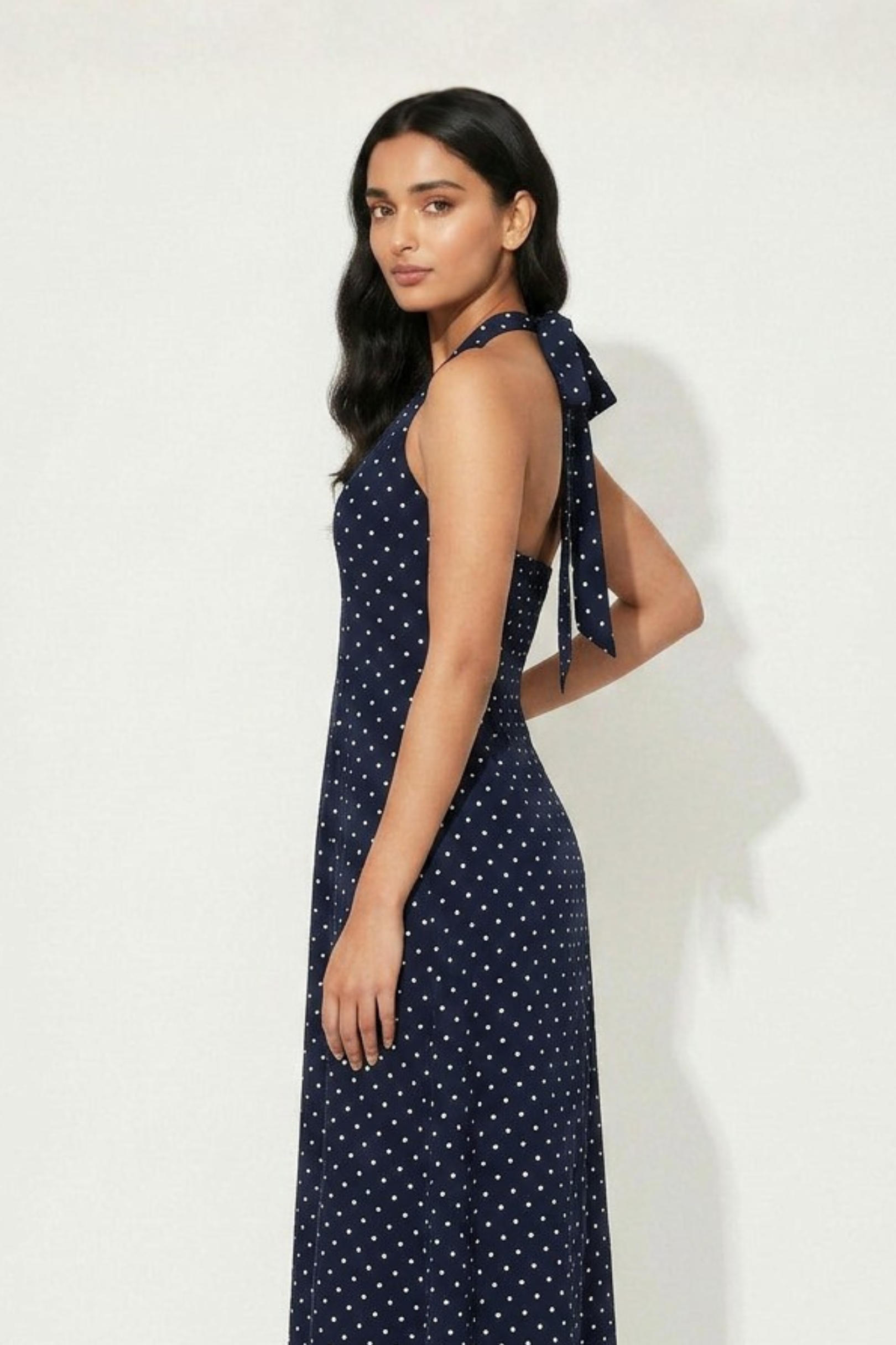 Palma Dress | Navy Polka