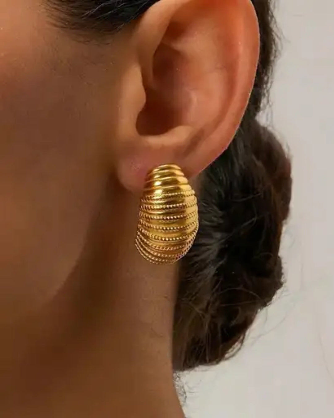 Gold Croissant Earring
