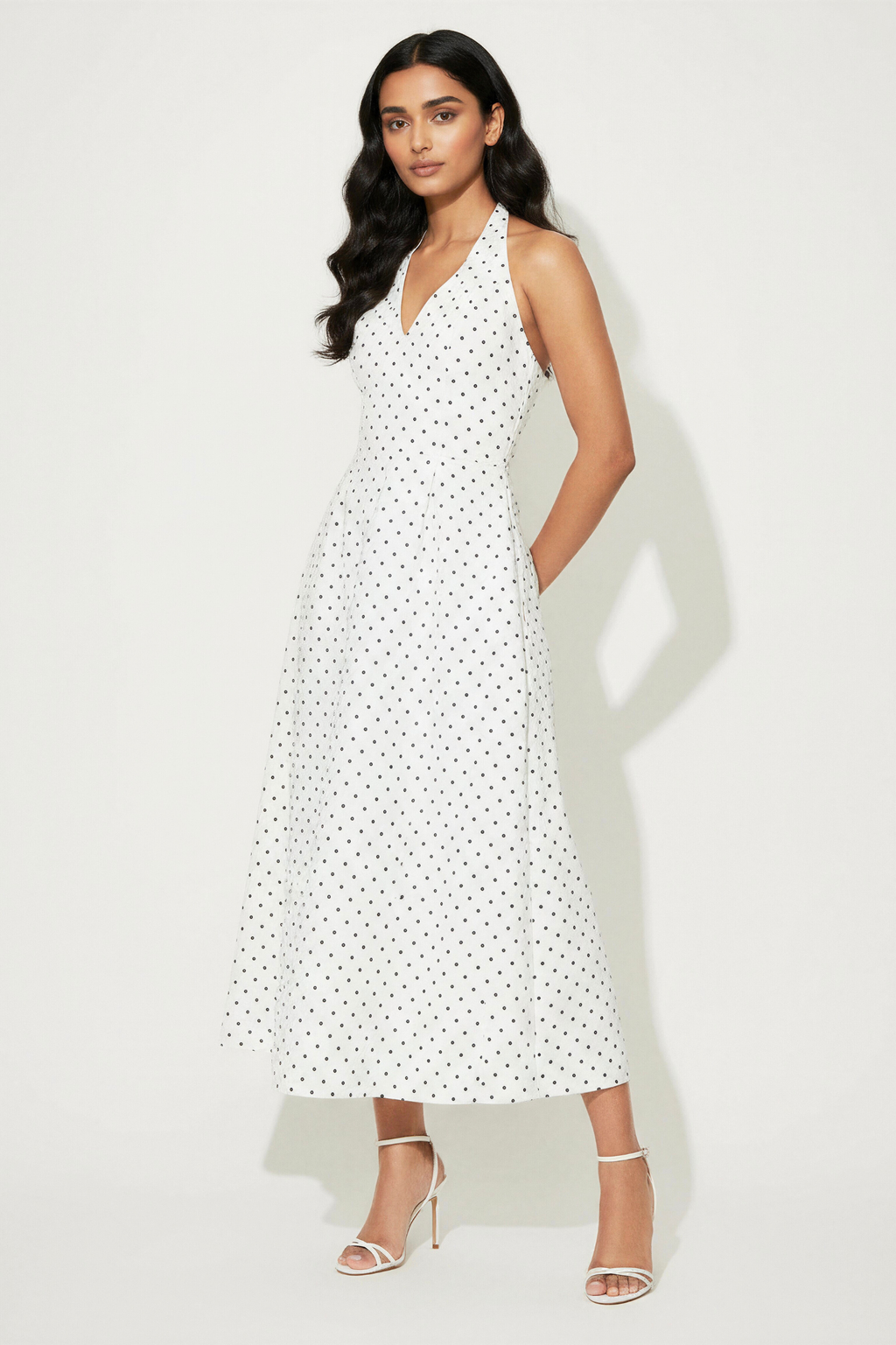 Palma Dress | White Polka Dot