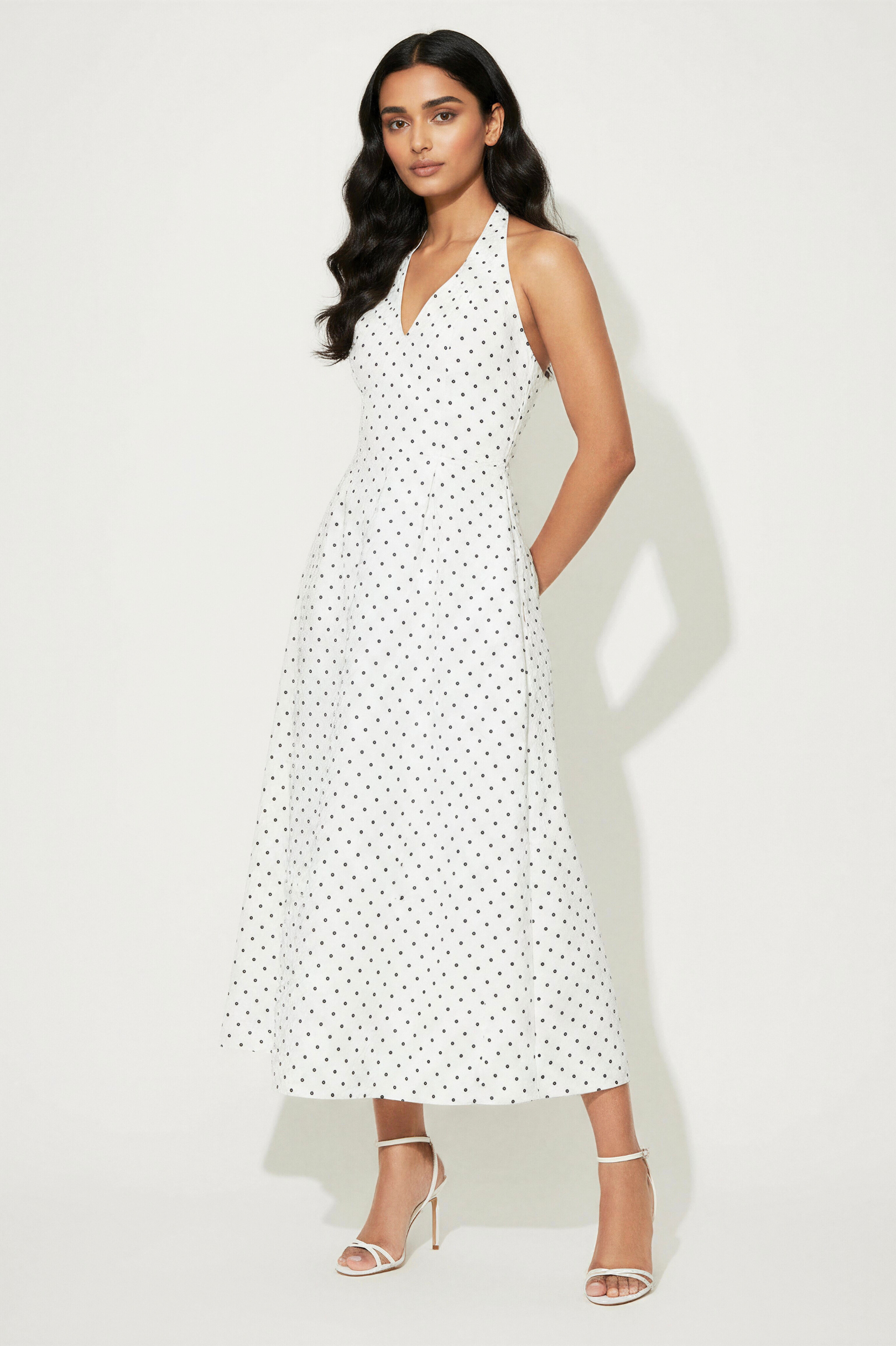 Palma Dress | White Polka Dot