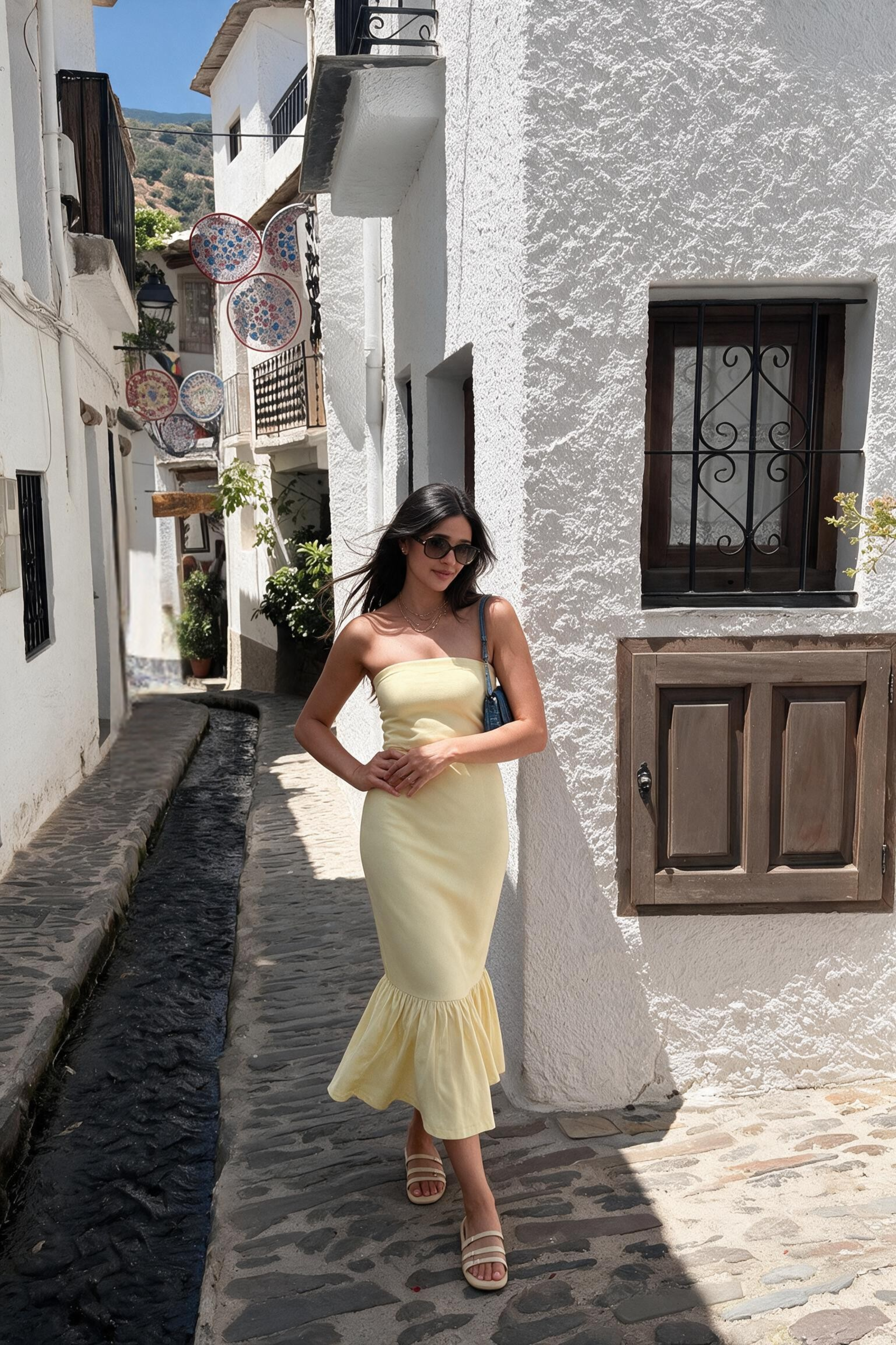 Bianca Strapless Dress | Butter Yellow