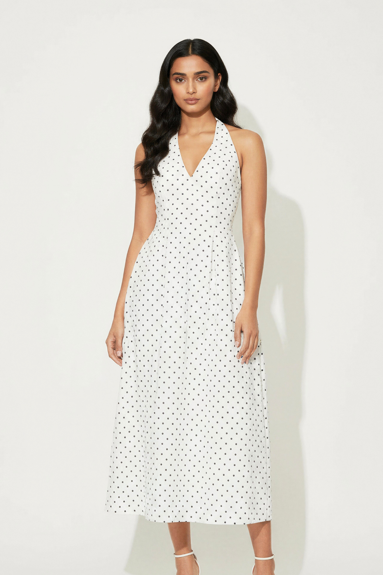 Palma Dress | White Polka Dot
