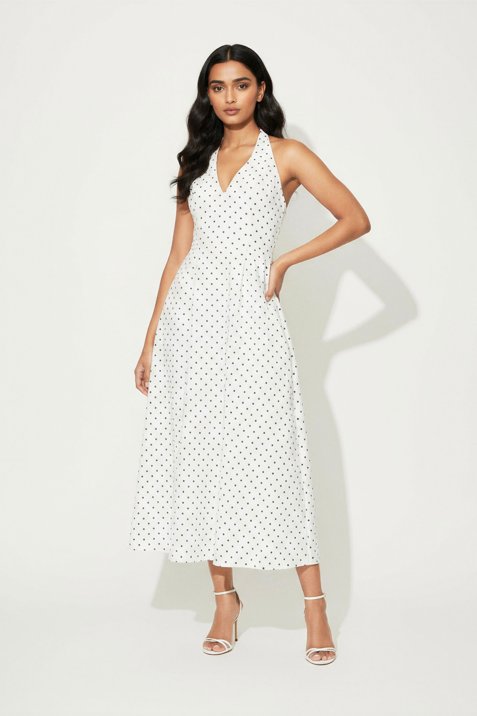 Palma Dress | White Polka Dot