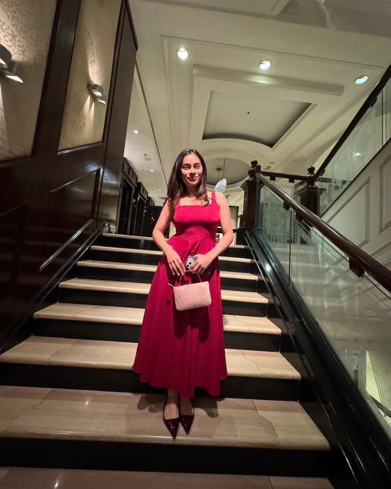 Nola Midi Dress | Cherry Red