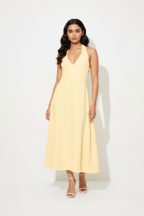sage dress for women High Split Plunge Neck Maxi Dress in Sage - 2