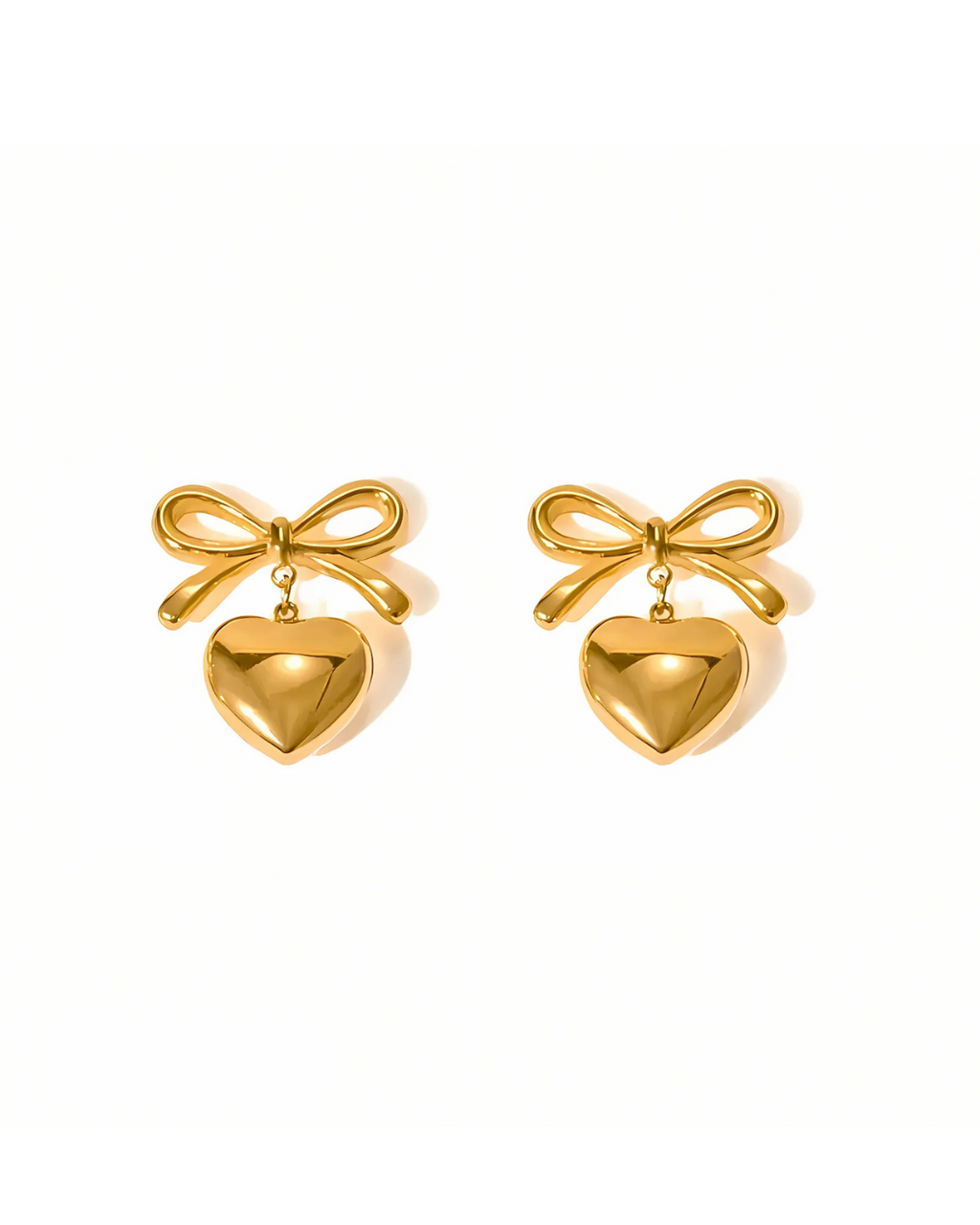 bow heart earring
