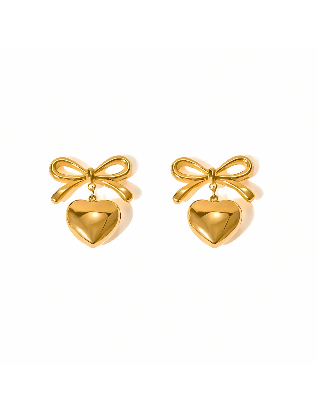 bow heart earring